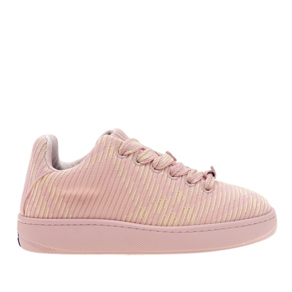 Burberry Knit Box Sneakers Woman Ip Check Pink Size 40 New - Picture 2 of 6